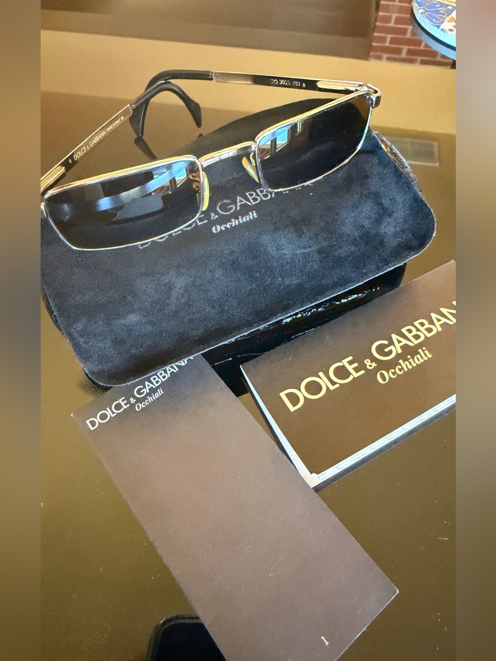 Dolce & Gabbana - Y2K Rectangular Sunglasses with Brown Lenses - Picture 5 of 12